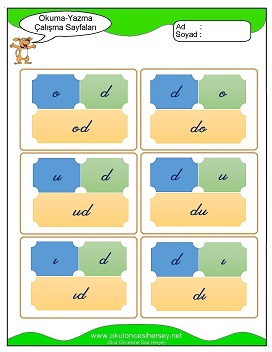 d sesi Hece Kartları